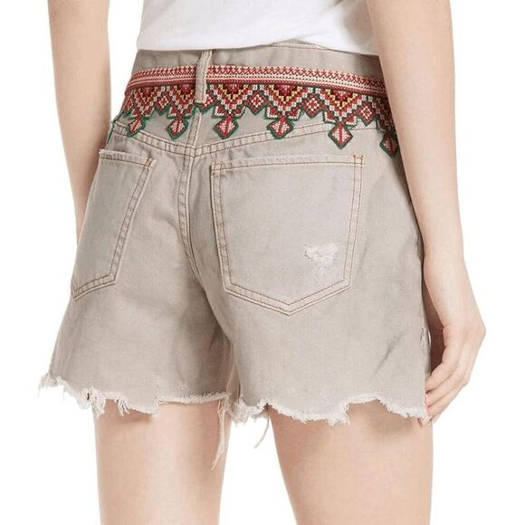 Free People We The Free Borderline Southwestern Cutoff Shorts Size 31 - Picture 13 of 13